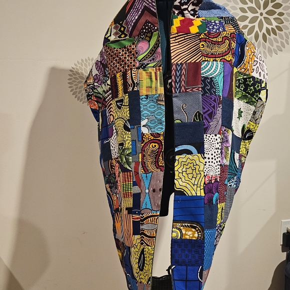 None Accessories - Handmade Vibrant Patchwork Scarf